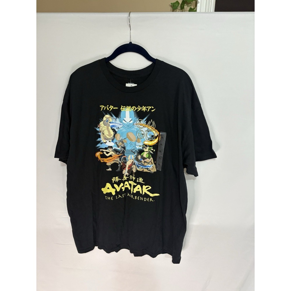 Nickelodeon Avatar The Last Airbender Adult XL Black T-Shirt Tee Aang Cotton NWT